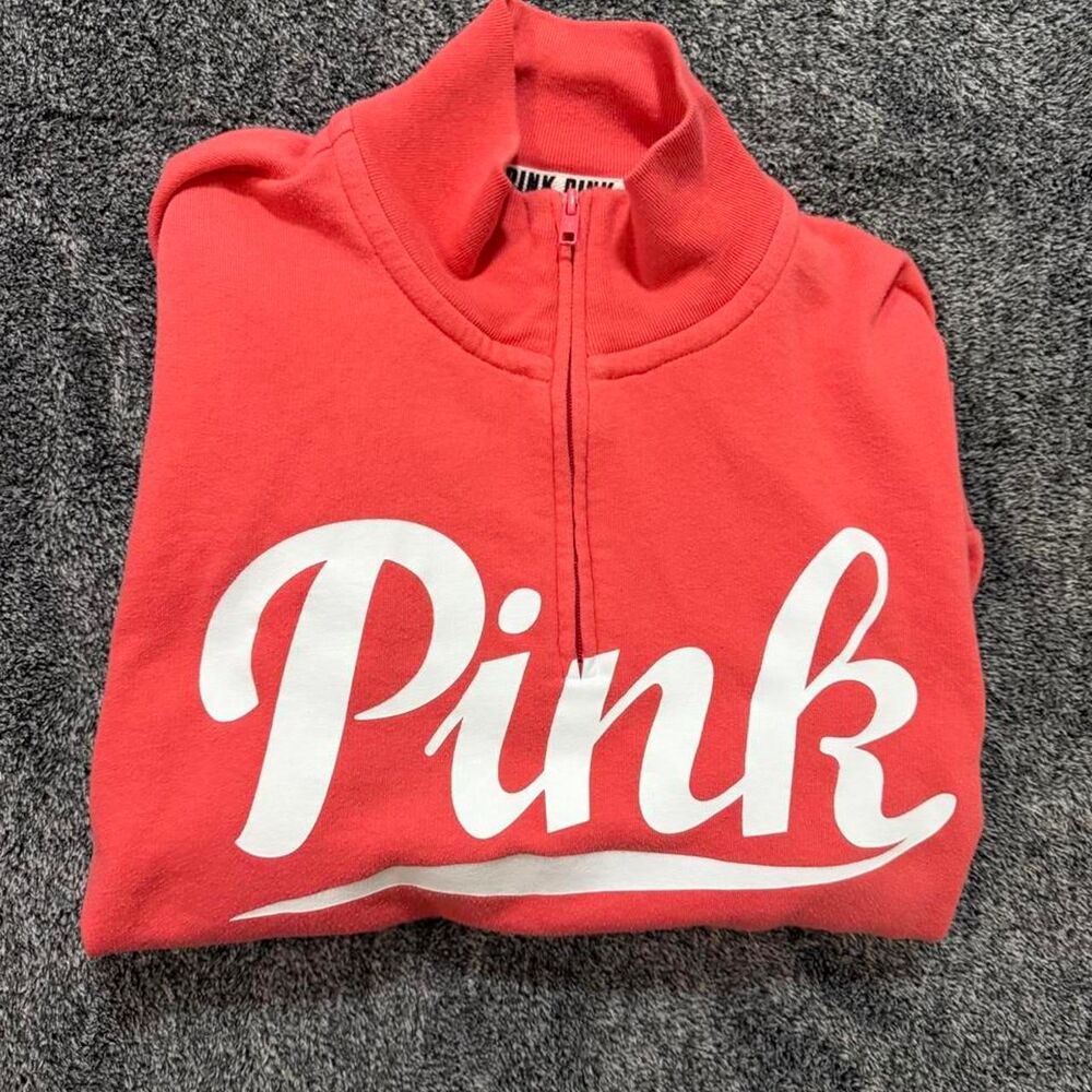 Y2K Victoria's Secret PINK quarter zip sweatshirt size small